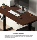 150cm Black and Walnut Electric Height Adjustable Standing Desk with Drawer