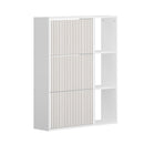 White Shoe Rack Storage Cabinet with Display Shelves