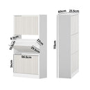 White Shoe Rack Storage Cabinet with 3 Compartments