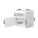 White Bedside Table LED Nightstand with Shelf