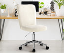 White and Silver High Back Boucle Armless Office Chair