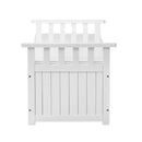 White Wooden Outdoor Storage Bench Container