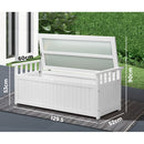 White Wooden Outdoor Storage Bench Container