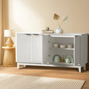 White Buffet Sideboard Storage Cabinet with 4 Doors Cupboard