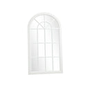 White Wooden Arched Window Wall Mirror