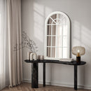 White Wooden Arched Window Wall Mirror