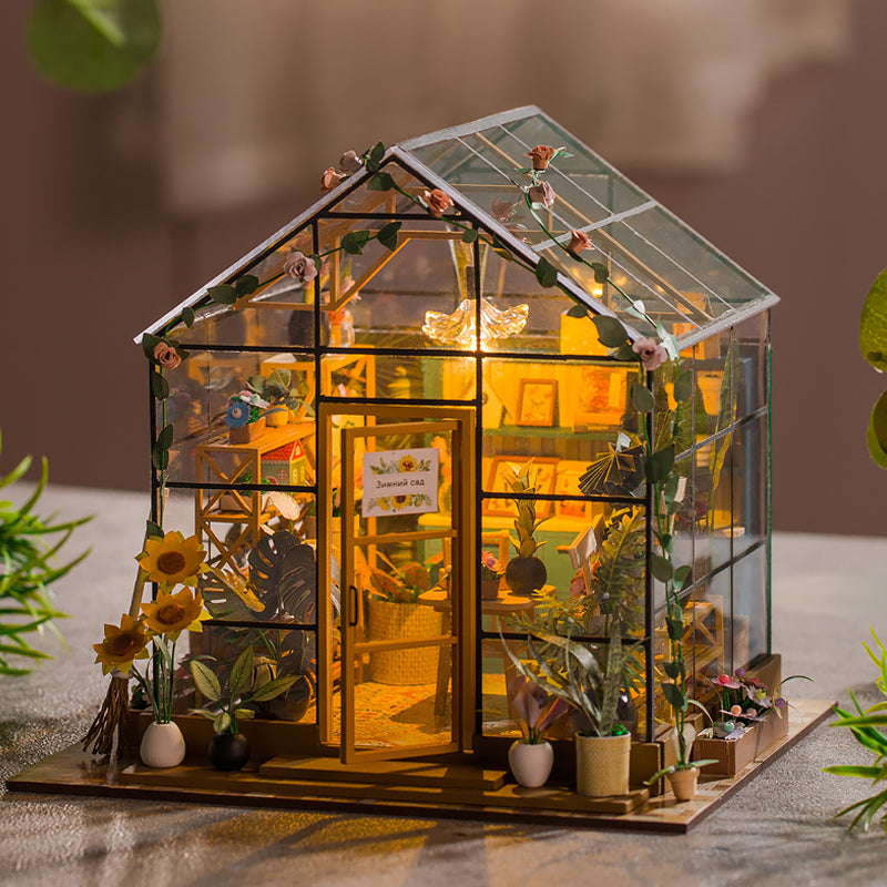 Mini DIY Flower House Handmade 3D Puzzle Assembly Building Toys
