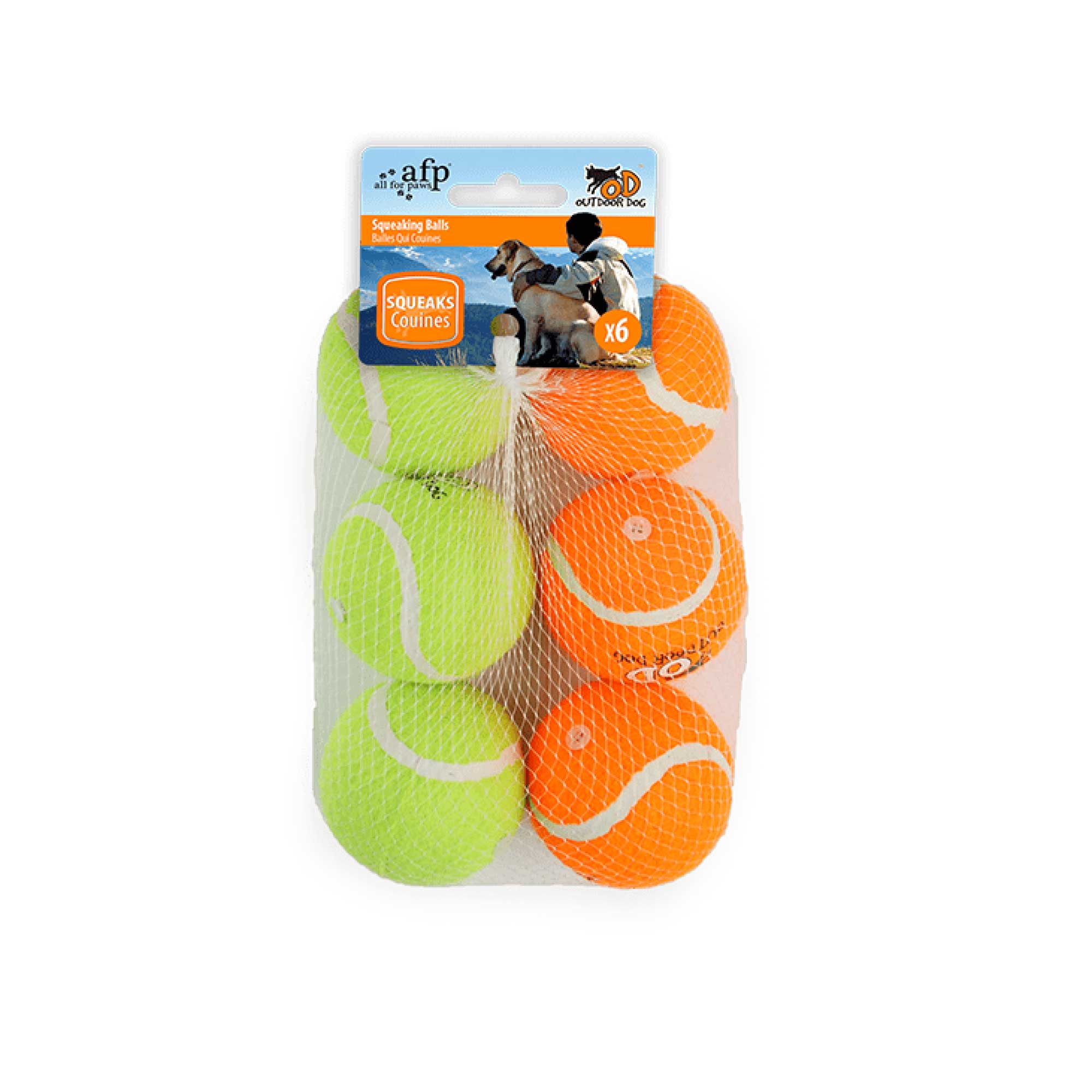 6 Pack Squeaking Tennis Ball - 6.5cm Squeaky Dog Puppy Play Fetch Outdoor Toy - NuSea