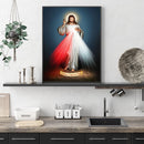 70cmx100cm Jesus Divine Mercy I Trust In You Black Frame Canvas Wall Art - NuSea
