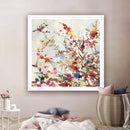 70cmx70cm Coming Spring Square Size White Frame Canvas Wall Art - NuSea