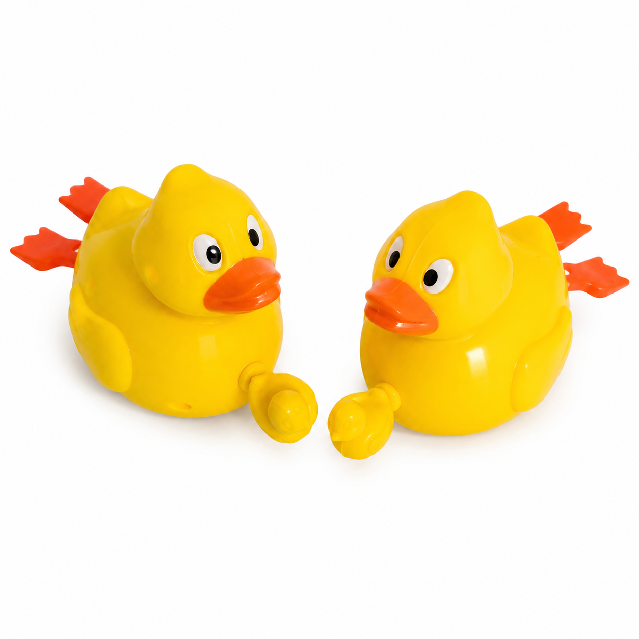 2 Pack Wind-Up Yellow Duck Bath Toys – Pull String Swimming Water Toys for Kids