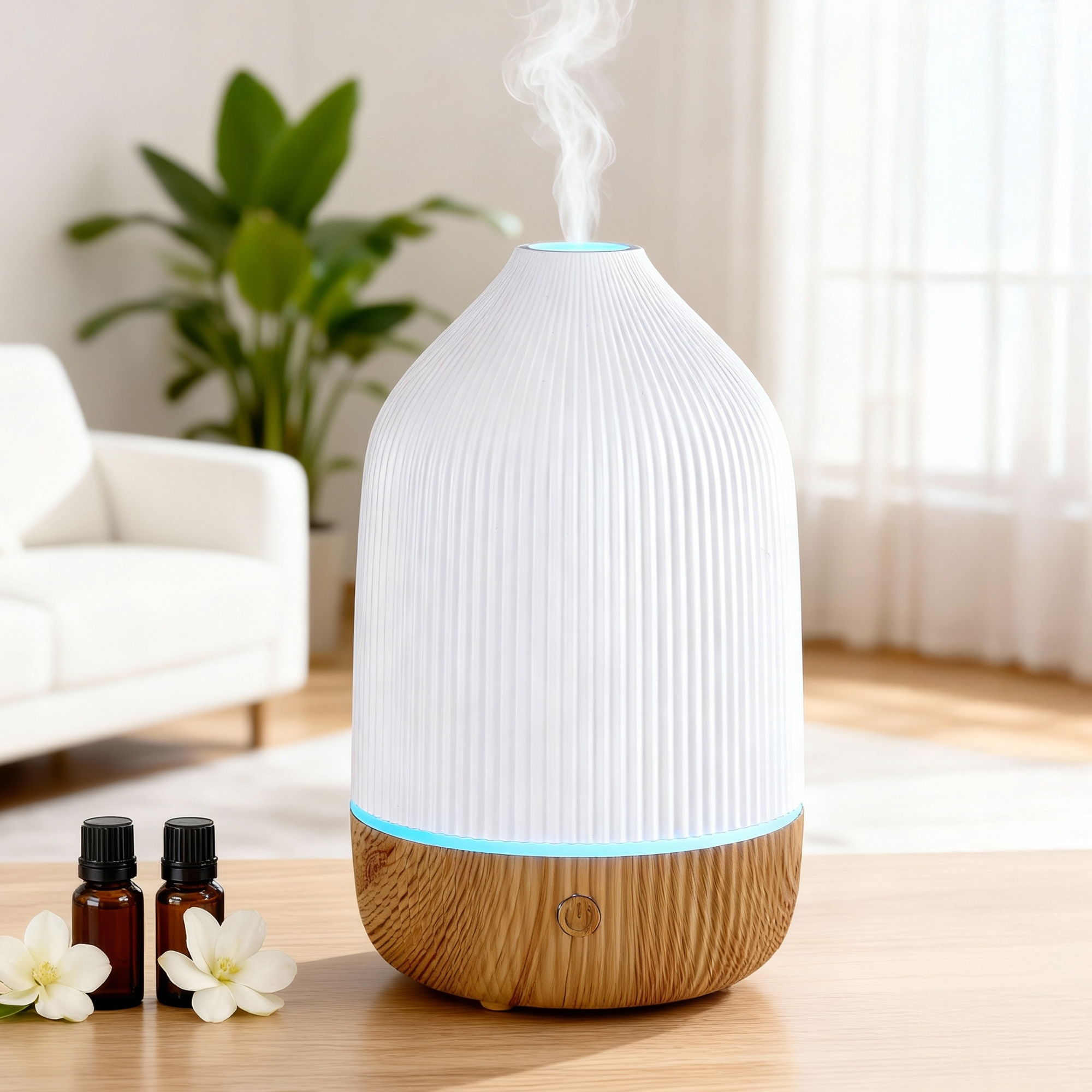 Devanti Ultrasonic Aroma Diffuser Aromatherapy 100ml LED Lights Iron Humidifier Forest