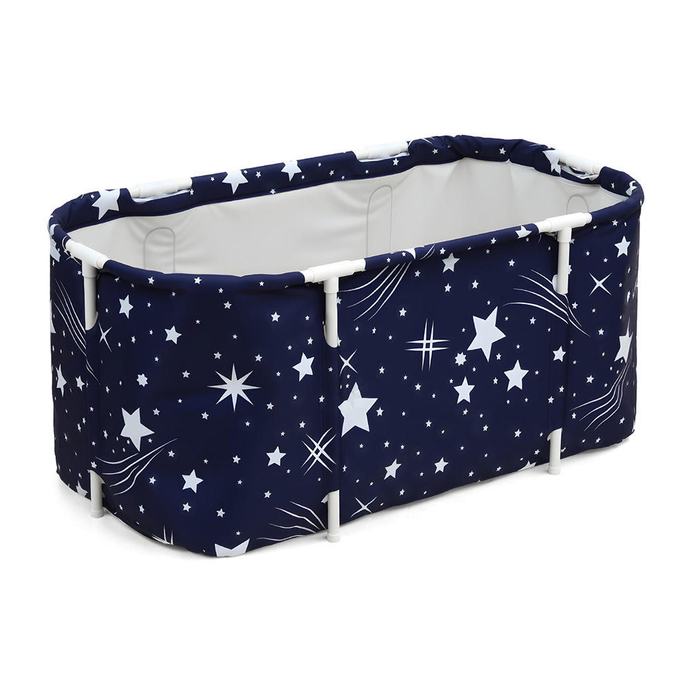 Weisshorn Foldable Bathtub PVC SPA Bucket Inflatable Cushion 114x62cm Star Navy