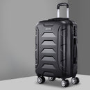Wanderlite 20 Inch Luggage with Zipper Lock Travel Suitcase Carry On Hard Shell Luggage Case Black