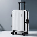 Wanderlite 20" Luggage Suitcase Front Pocket Travel Carry On Dual TSA White