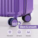 Wanderlite 2pcs Trunk Luggage Suitcase Travel Carry On TSA Lock 12" 20" Purple