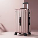 Wanderlite 28" Trunk Luggage Suitcase Travel 5 Wheels Type-C Port TSA Rose Gold