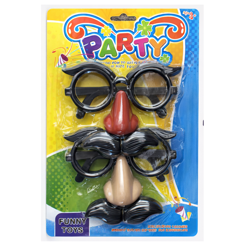 2 Packs of Funny Disguise Glasses & Nose Set – 4‑Pack Party Costume Gag Toy for Kids & Adults – Novelty Dress‑Up Accessories