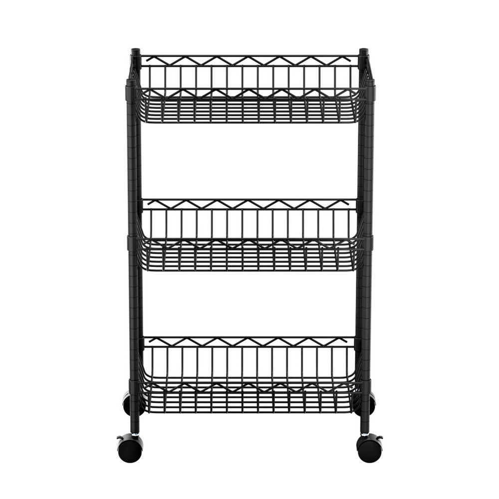 Artiss 3-Tier Shelving Unit Adjustable Garage Storage Kitchen Rack With Wheels