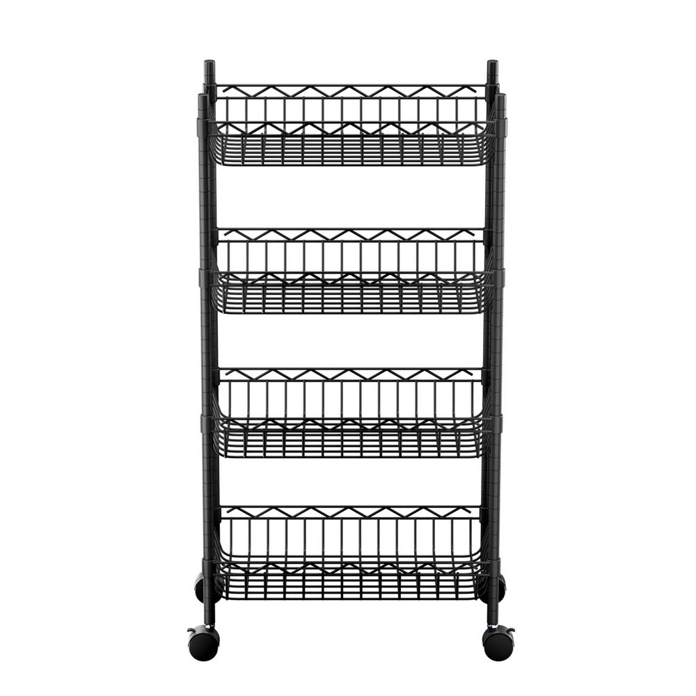 Artiss 4-Tier Shelving Unit Adjustable Garage Storage Kitchen Rack With Wheels