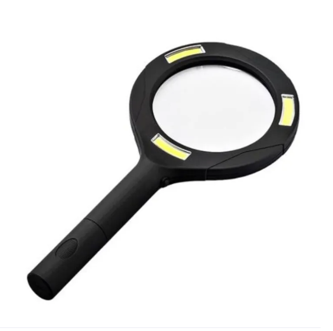 LED Magnifying Glass with COB Light – 250 Lumens, Glass Lens, Ergonomic Handle