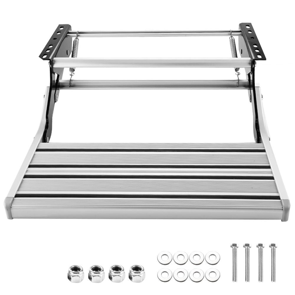 Heavy Duty Pull-Out Caravan Step β Folding Aluminium RV Entry Step, Non-Slip Portable Camping Step, Space-Saving Retractable Design, 58 x 54 x 17cm