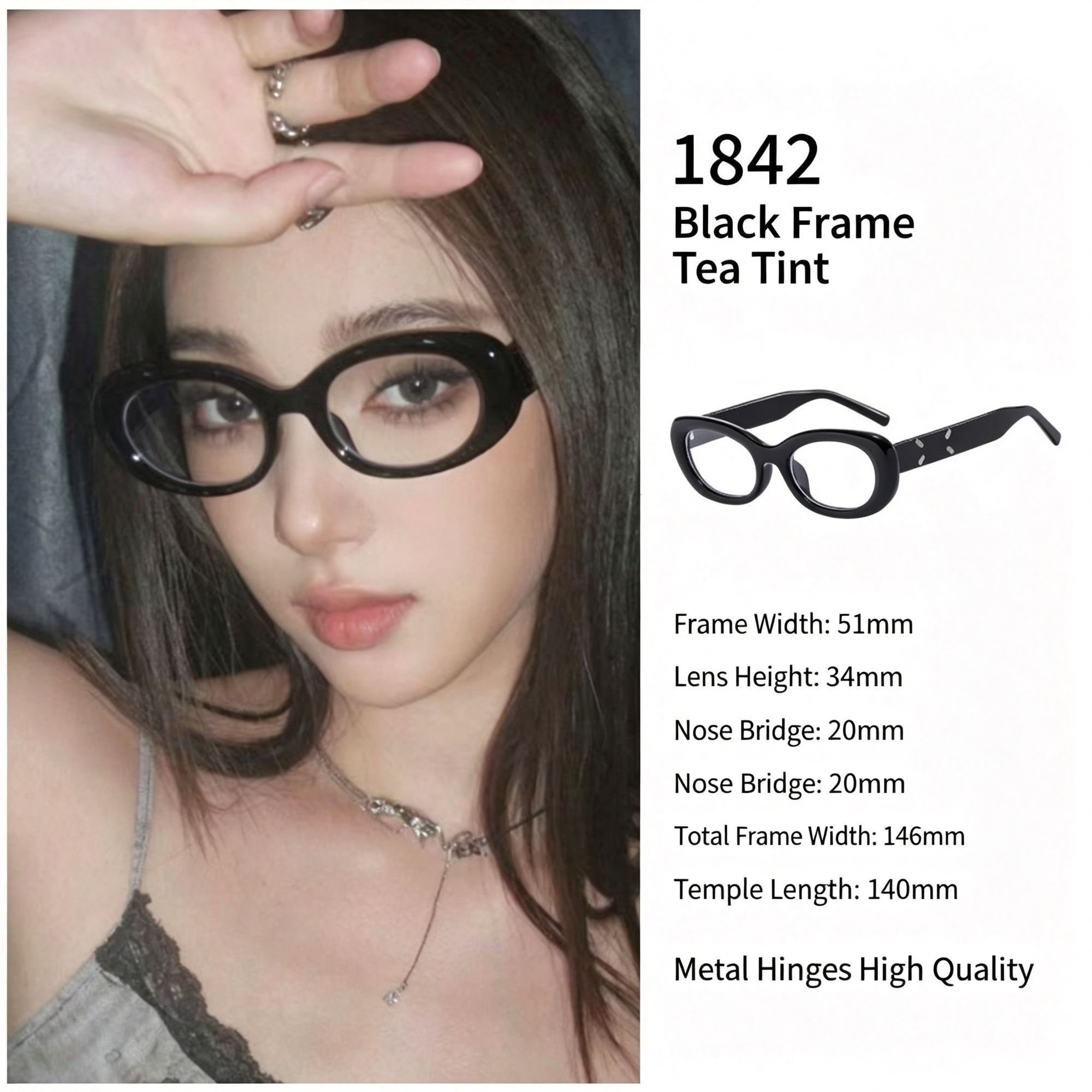 Contrast Black Frame White Lens Cat Eye Sunglasses UV400, Bold High-Impact Fashion Forward Look, Great Christmas Present