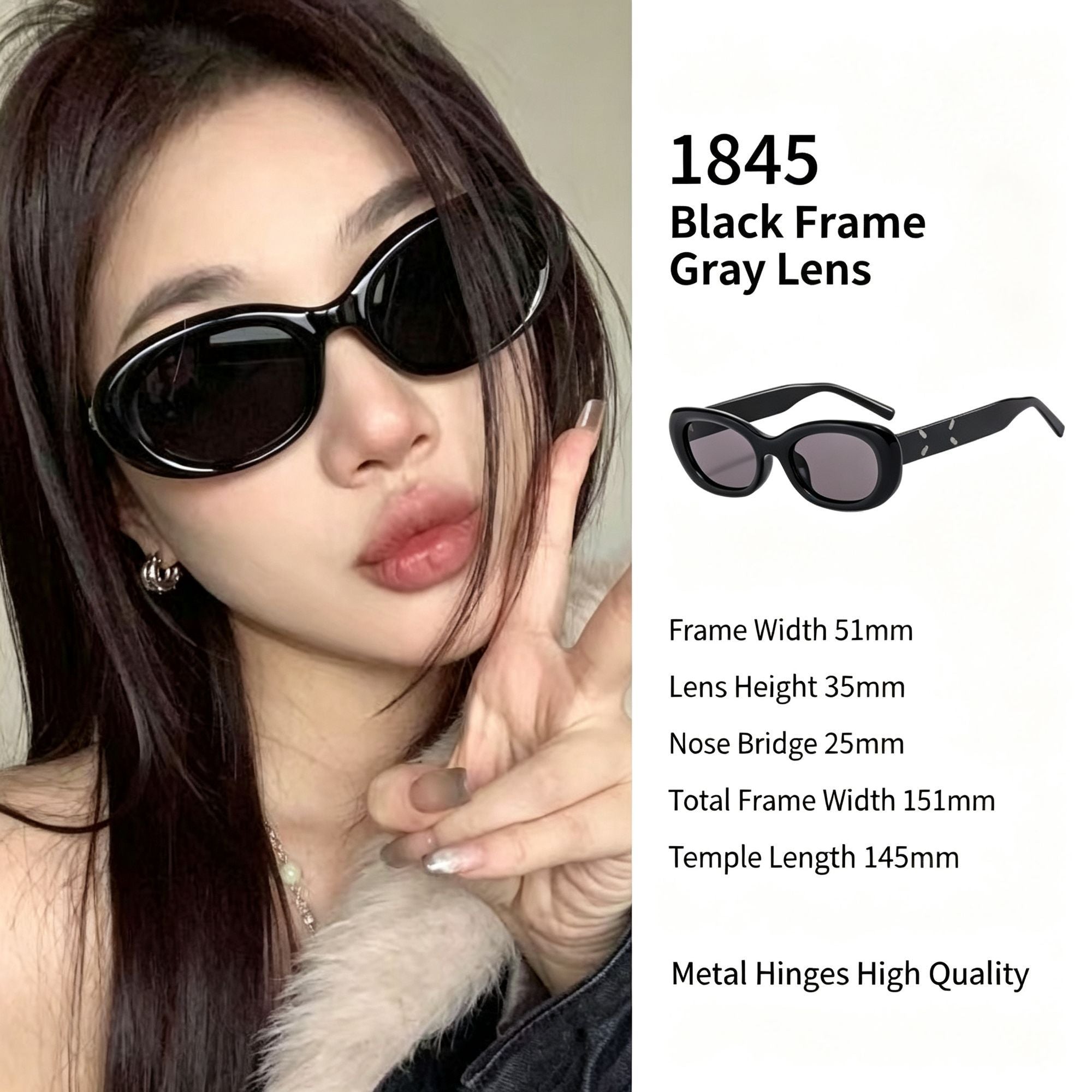 Timeless Black Frame Grey Lens Cat Eye Sunglasses UV400 Protection, Wardrobe Staple Never Out of Style, Perfect Christmas Gift