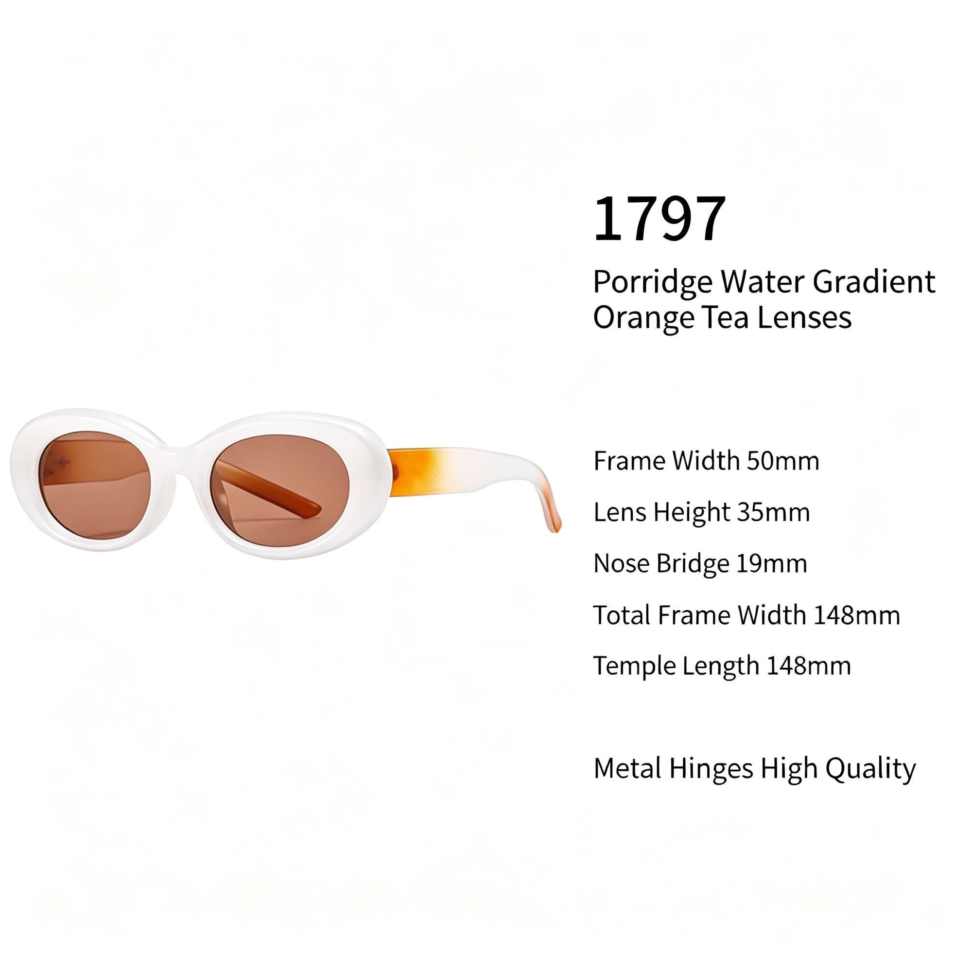 Dreamy Milky Gradient Orange Tea Lens Cat Eye Sunglasses UV400, Soft Warm Romantic Date Look, Ideal Christmas Gift