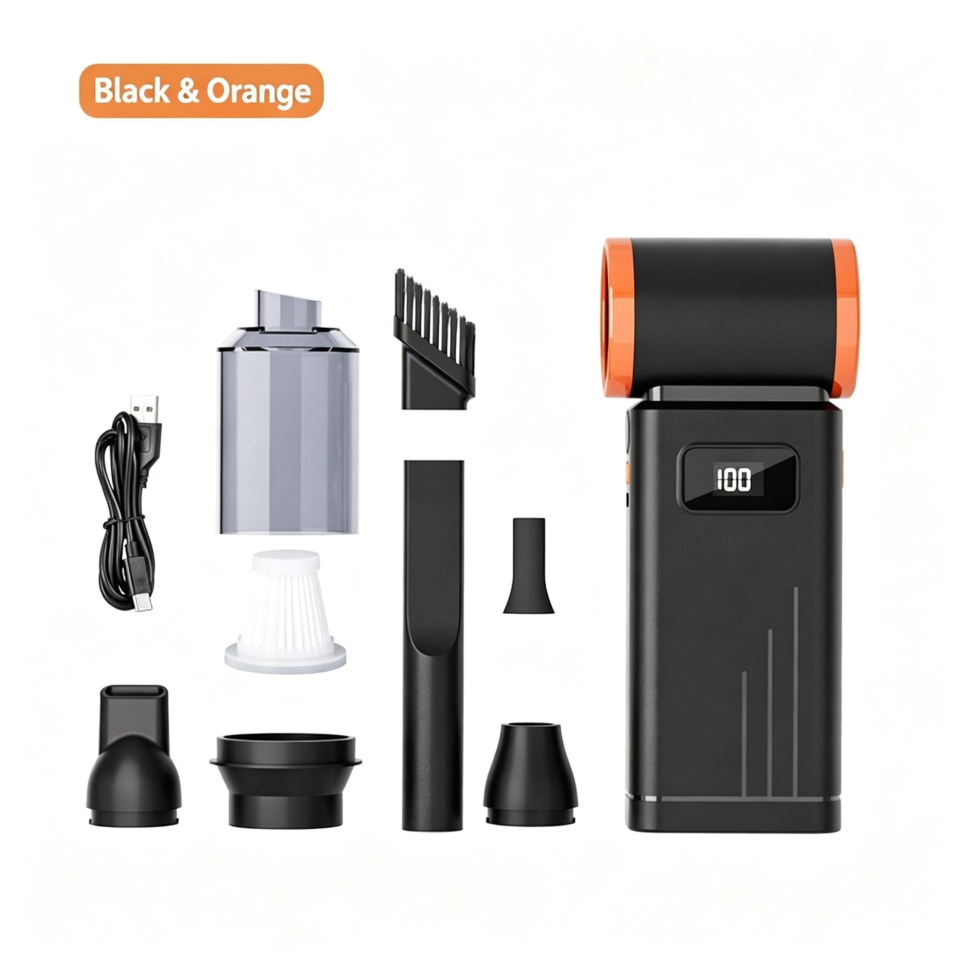 High‑Speed Brushless Mini Portable Turbo Fan, Handheld Wireless Outdoor Blower, Vacuum & Blowing 2‑in‑1 With 6000MA Battery, Halloween Camping Gift
