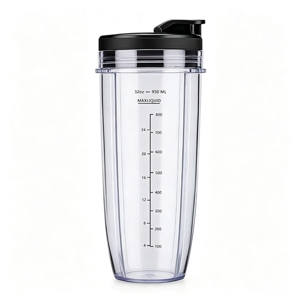 Replacement Ninja Blender Cup Compatible with 32oz 24oz 18oz BL480 BL482,32oz Blender Cup with Flip鈥慣op Lid,Christmas Household Accessory Gift
