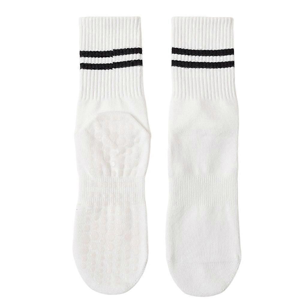 Women's Cotton Grip Yoga Socks Non Slip Pilates Socks Fitness Dance Workout Sports Socks White