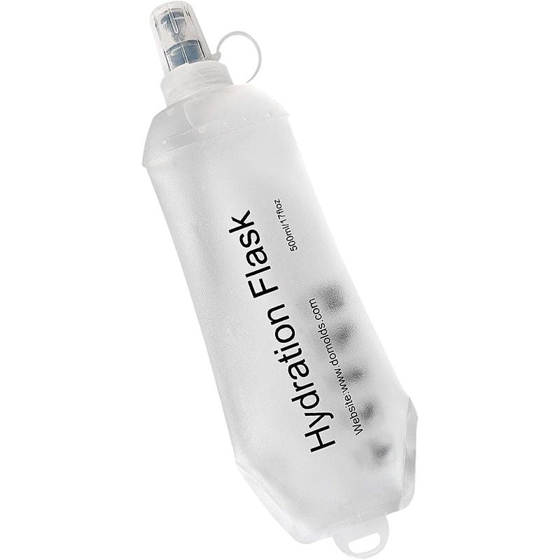 Collapsible Water Bottle Reusable Foldable Roll-Up Bottle Lightweight Space Saving for Hiking Camping Travel Sports Transparent - 500ML