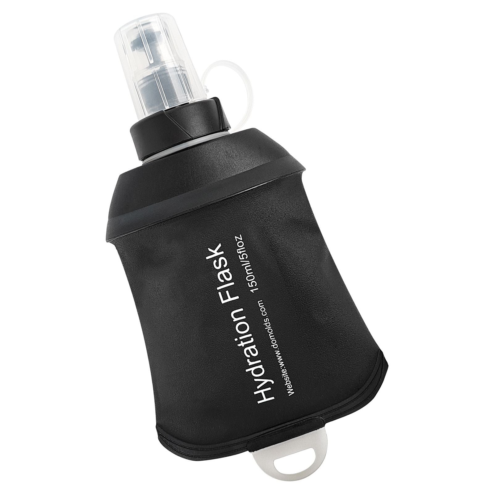 Collapsible Water Bottle Reusable Foldable Roll-Up Bottle Lightweight Space Saving for Hiking Camping Travel Sports Black - 150ML