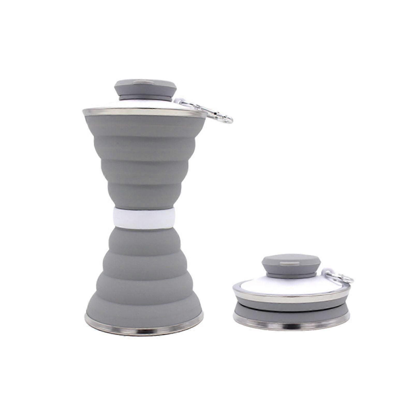 Collapsible Water Bottle, 500ml Sport Water Bottle, Foldable Water Bottles For Travel Gym Camping Hiking - Gray