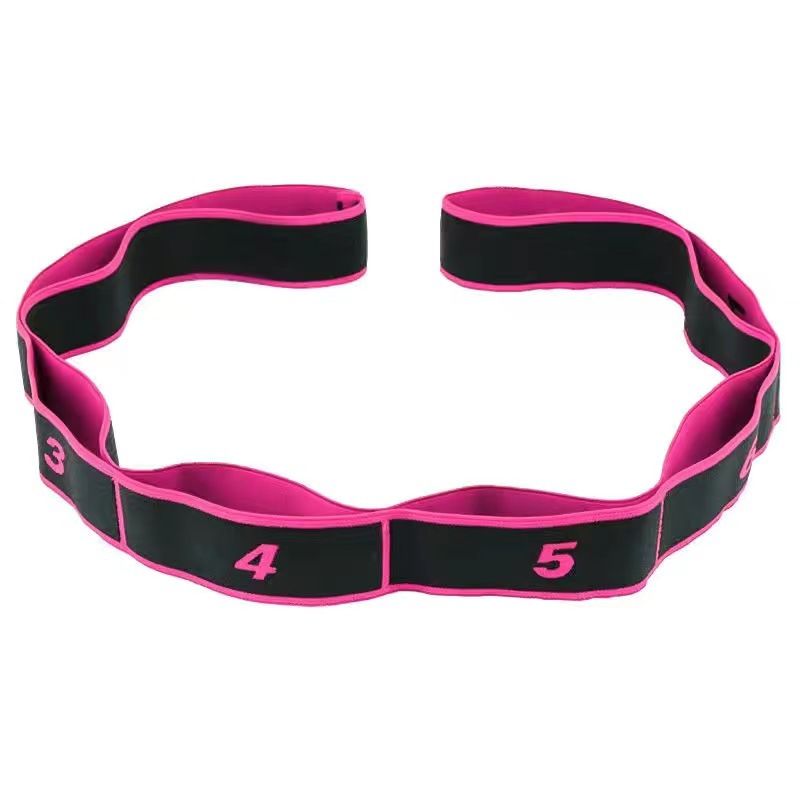 QZE 8-Segment Resistance Band for Adult Fitness Stretch Adult 8-segment elastic band pink 4X90CM