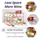 14 Bottle Freestanding Modern Metal Countertop Wine Rack Countertop