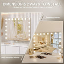 White Bluetooth Hollywood Mirror Rectangle Vanity Wall Light