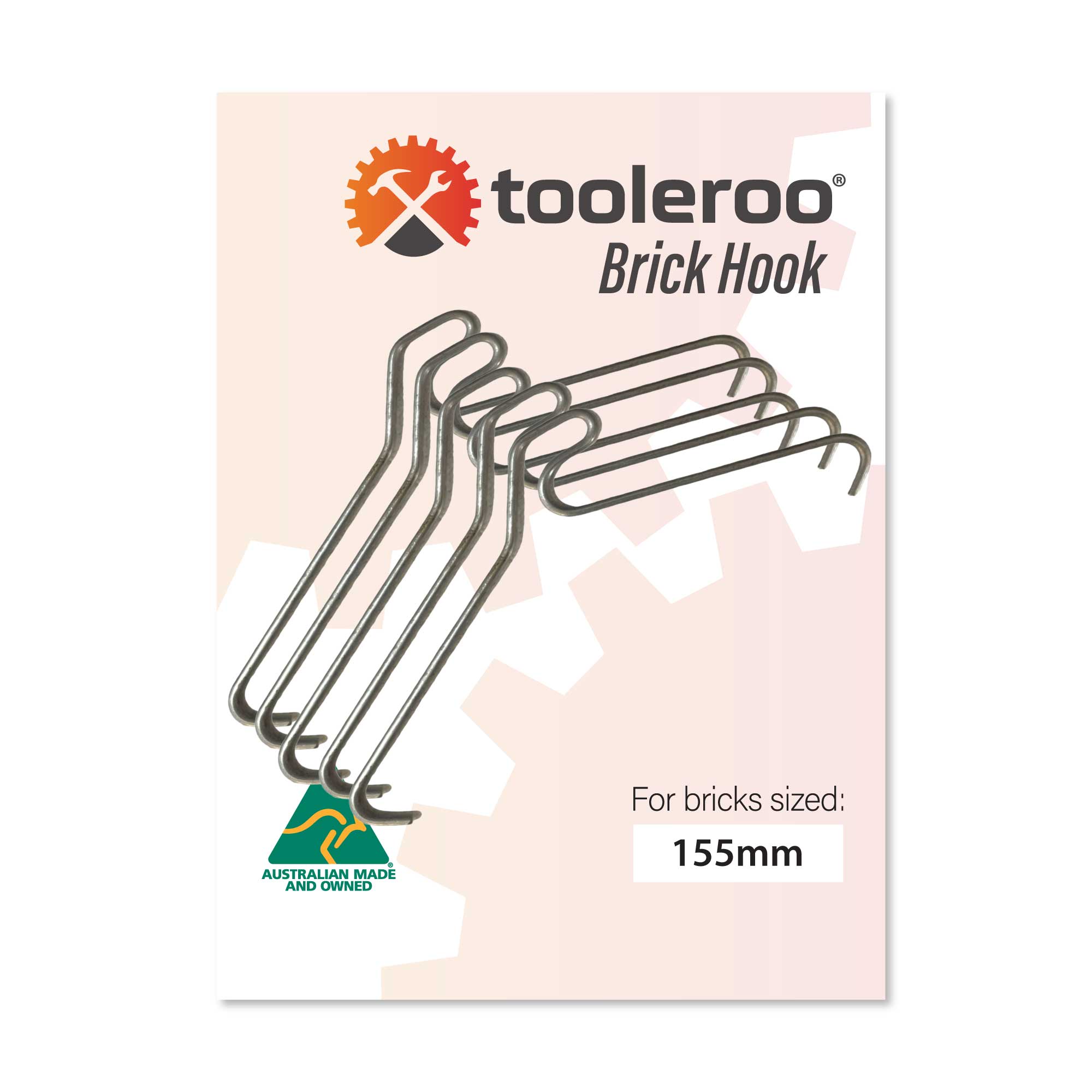 5 Pack 155-165mm (6-6.5") Brick Hooks - Wall Clips Hangers For Pictures Plants