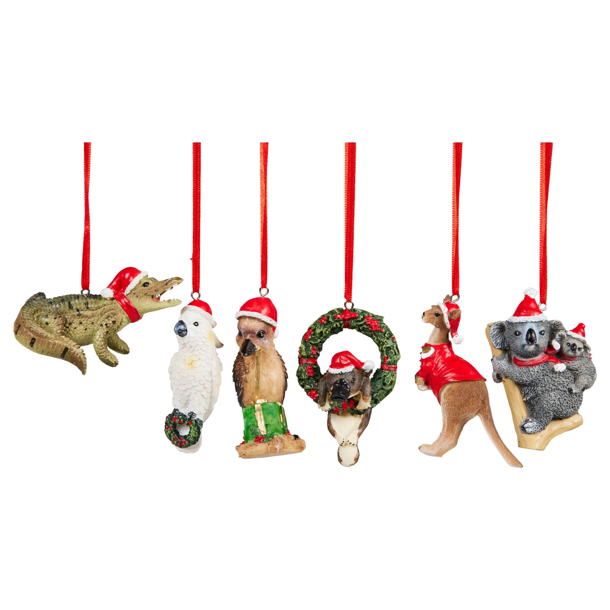 Christabelle Christmas Aussie Animals Pack of 6 Baubles Tree Decoration Ornaments Gift Pack