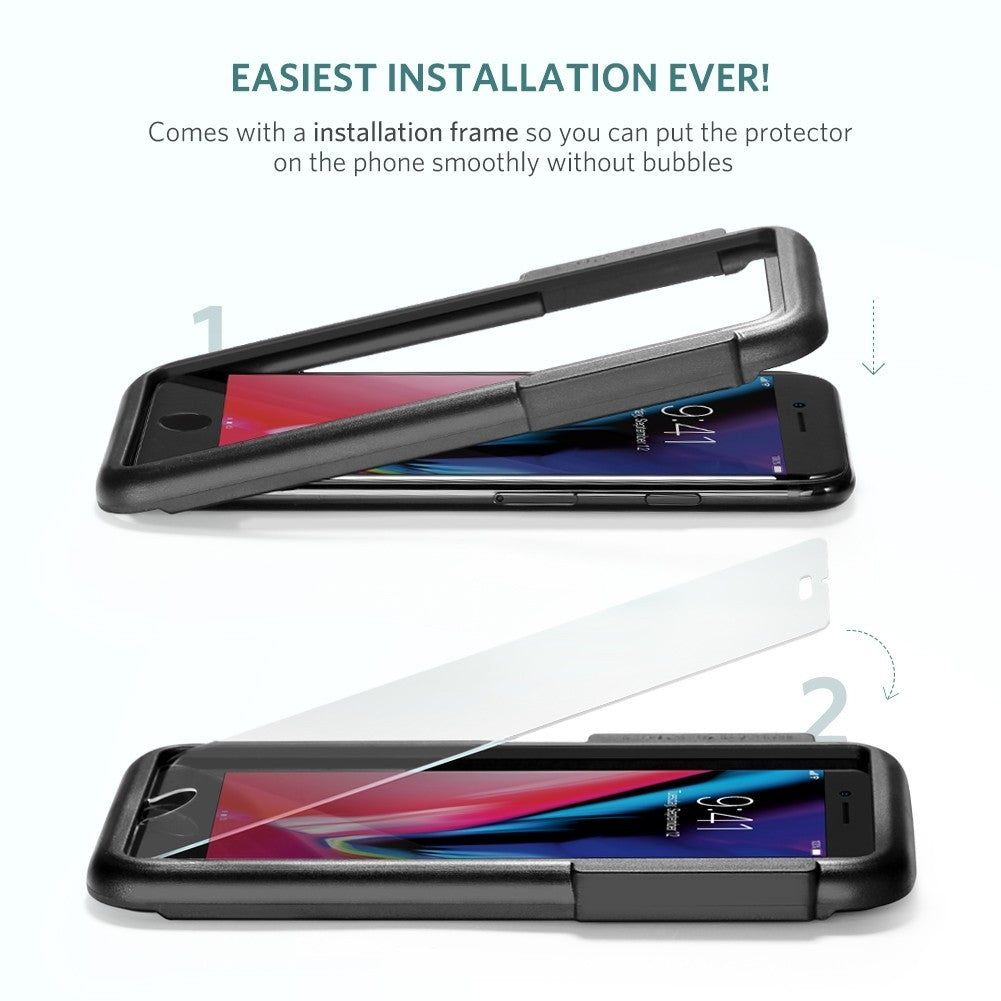 UGREEN 2.5D Round Edge HD Screen Protector, 2 Pack Tempered Glass For iPhone 7/8 Plus 5.5 inch 60395
