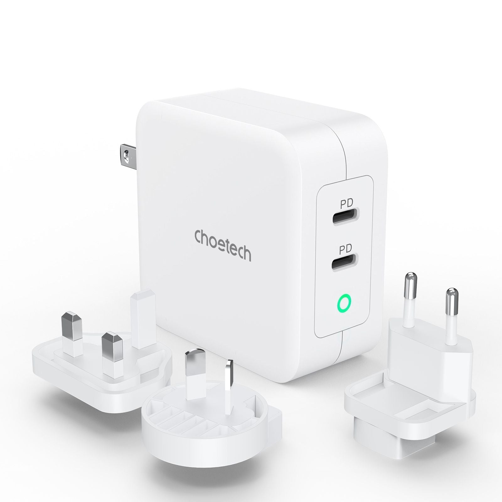 CHOETECH PD6008 GAN Dual Type-C 100w Travel Charger (US/EU/UK/AU)