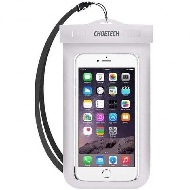 CHOETECH WPC007 Universal WaterProof Cell Phone Pouch Bag (8-inch/White)