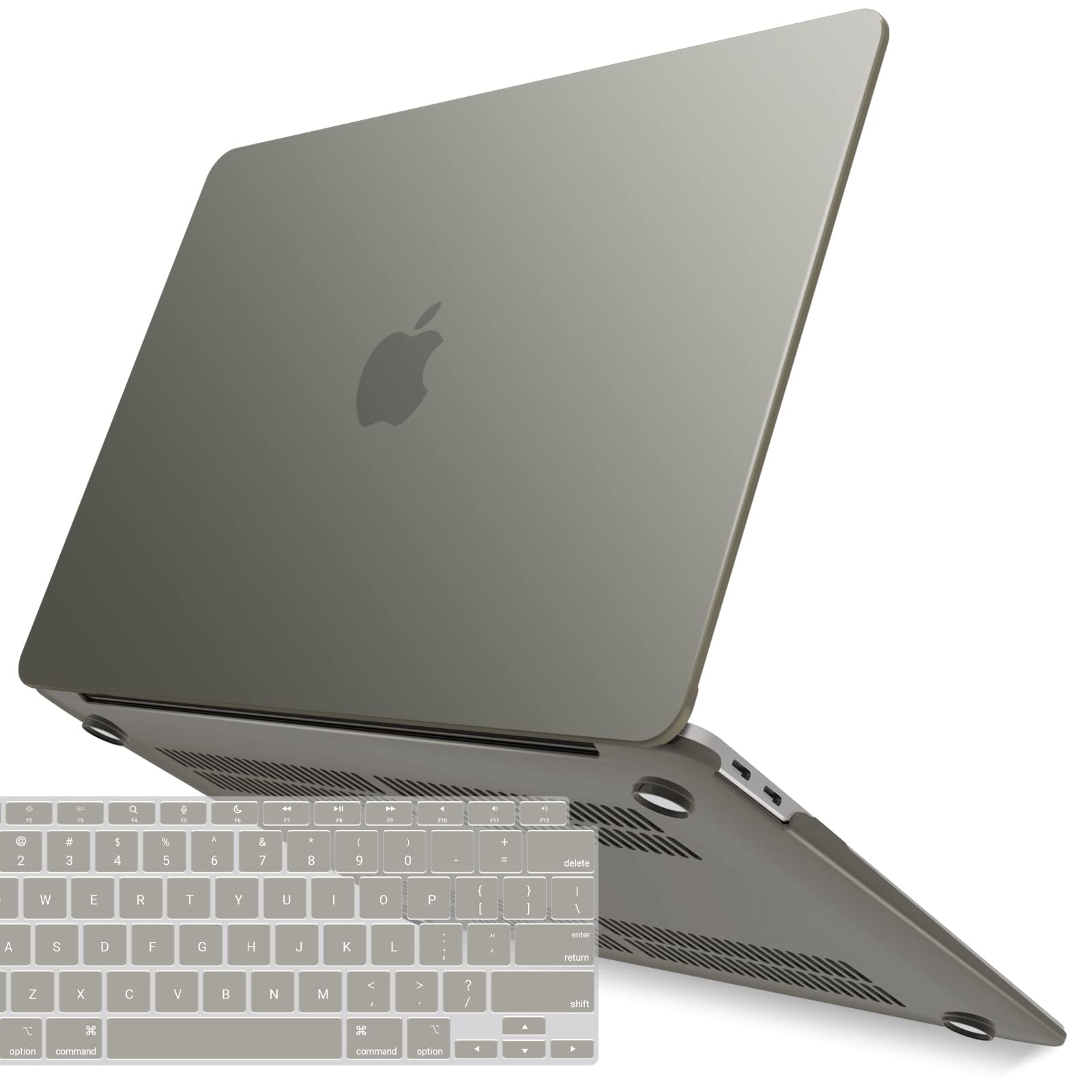 Suitable for MacBook Air 13 Inch Case 2022 2021 2020 2019 2018, A1932, A2179, A2337 Shell Case Keyboard Cover Grey