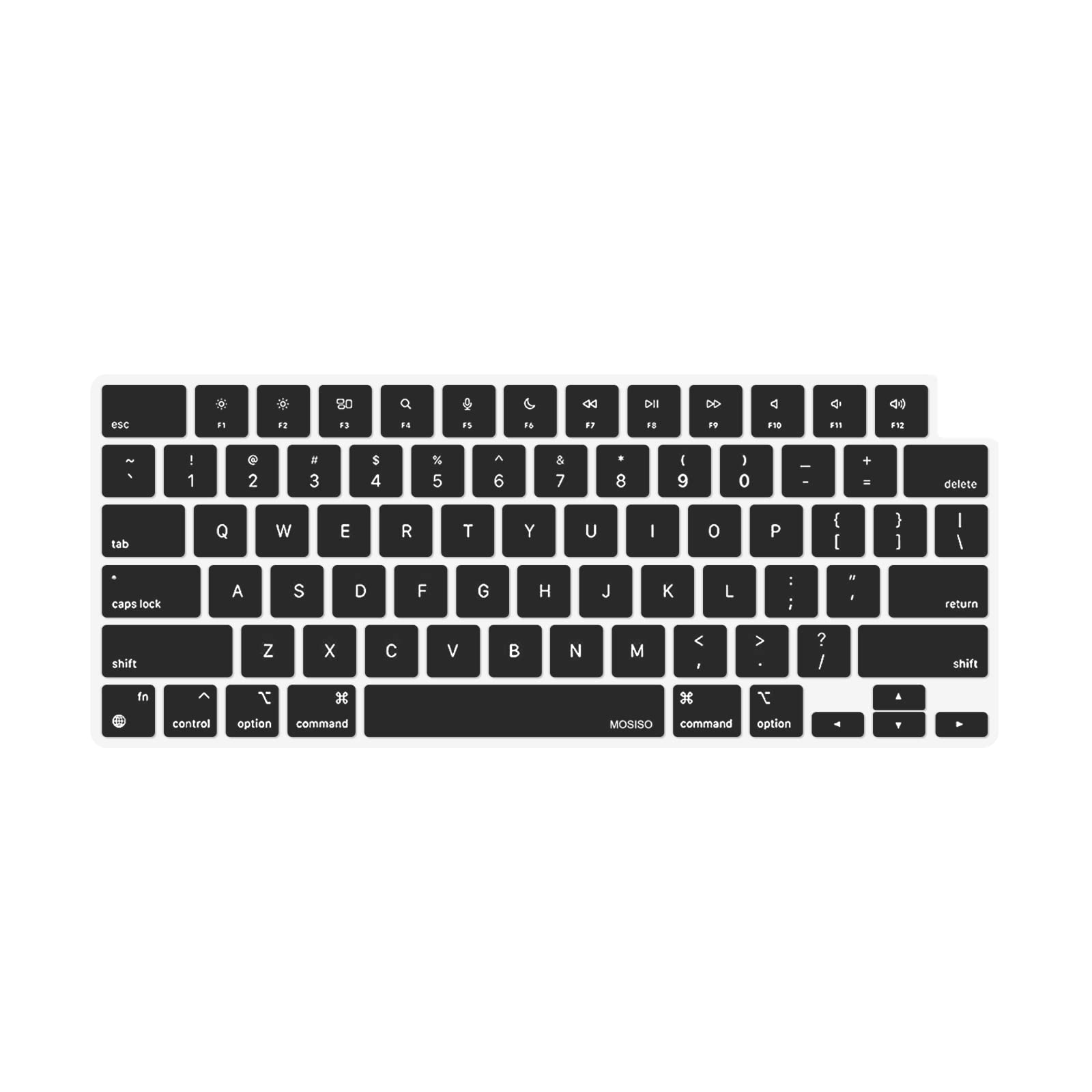 Keyboard Cover Skin For MacBook Air Pro 13.6 14 15.3 16 A2442 A2779 A2485 A2780 A2681 A2941 M1 M2 2021 to 2023 Black
