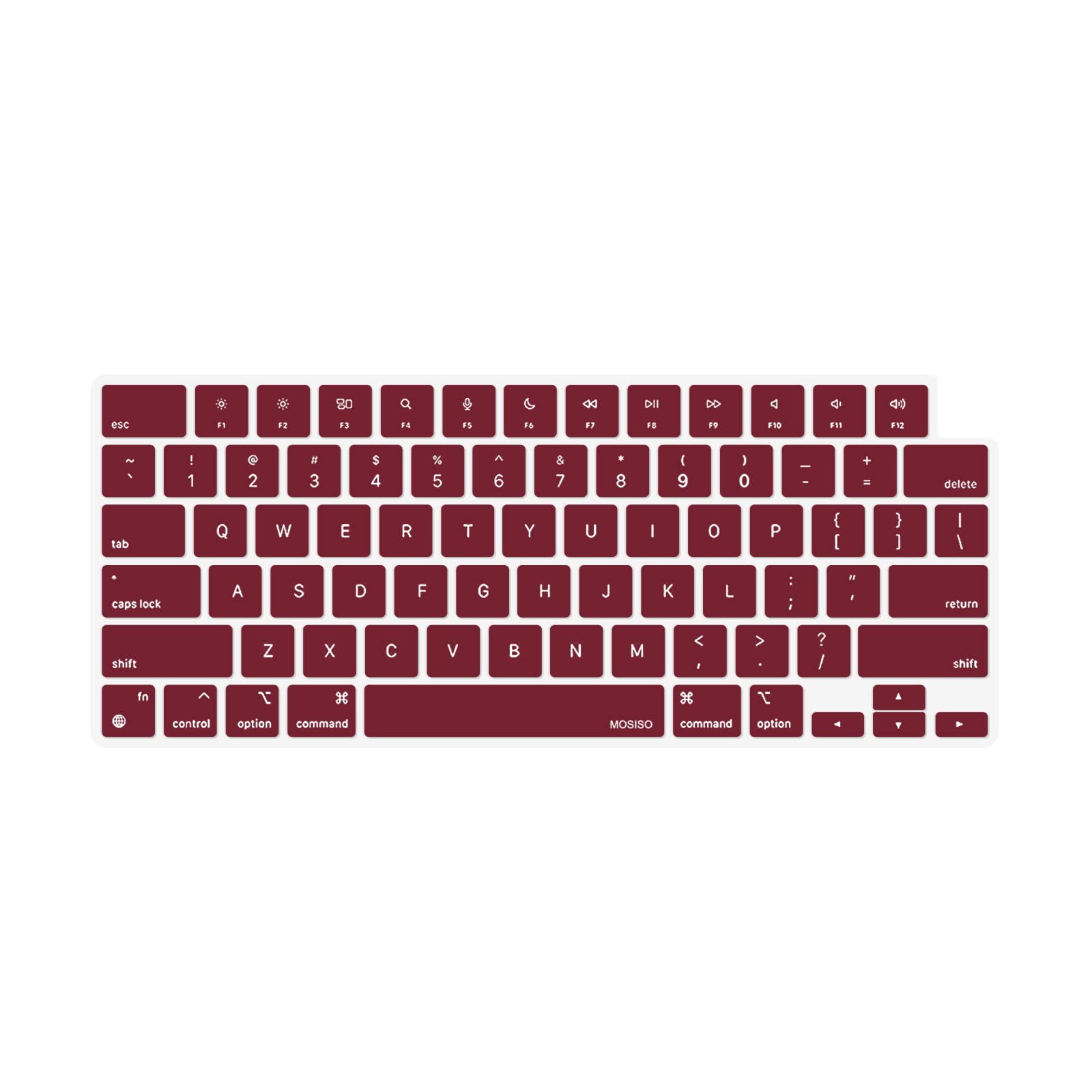 Keyboard Cover Skin For MacBook Air Pro 13.6 14 15.3 16 A2442 A2779 A2485 A2780 A2681 A2941 M1 M2 2021 to 2023 Wine Red