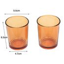 10 Pack Orange Glass Votive Tealight Candle Holders House Party Cenrepiece Xmas Wedding Decor Glass Candlestick Party Decorations Bridal Baby Shower Event