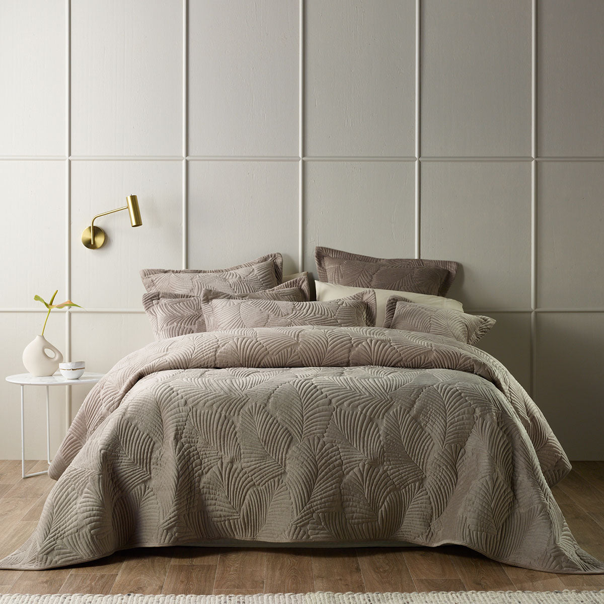 Bianca Kairo Coverlet Set - Taupe Queen/King