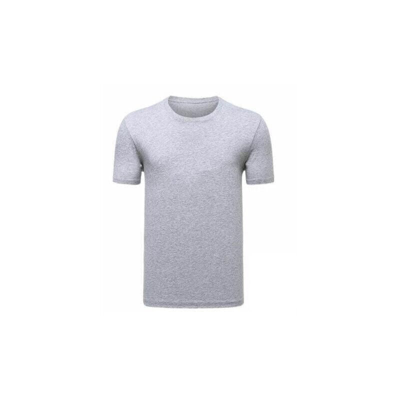 Men's T-shirt Plain Blank 100% heavy Cotton Basic Tee Short Sleeve Large S - 5XL Grey - L