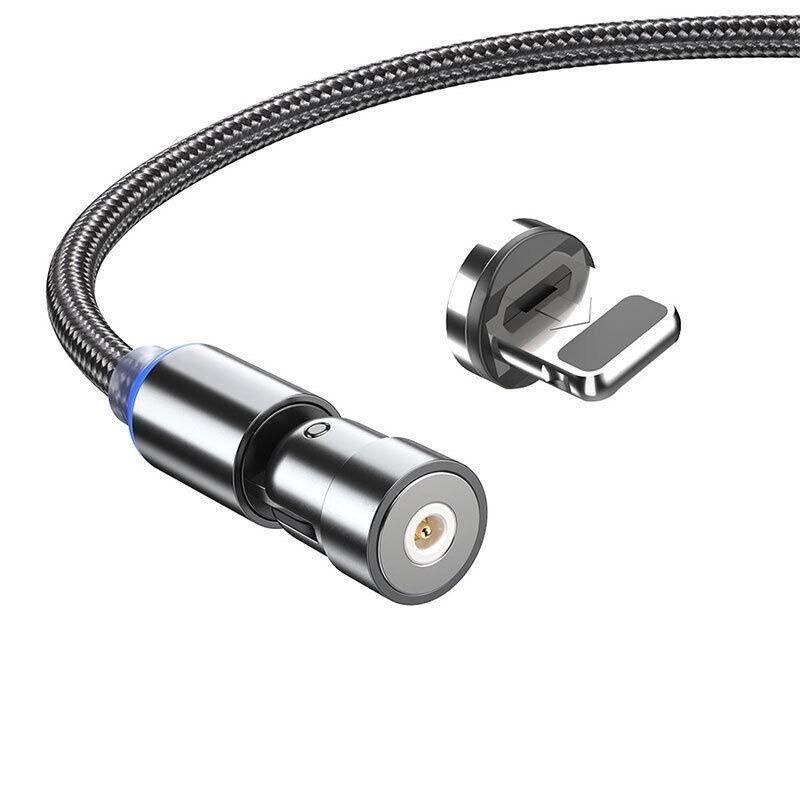 540 Degree Rotating Magnetic Charging Cable USB Data Cord for iPhone 1m 2m 3m - 2m